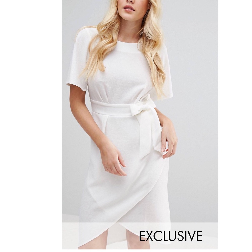 Closet Tie Front Dress With Kimono Sleeve